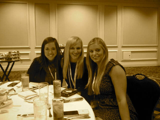 Nicole Chromey, Amy Bishop (Indiana University), and Kara McIver (Purdue University) at the 2011 Chapter President's Luncheon.