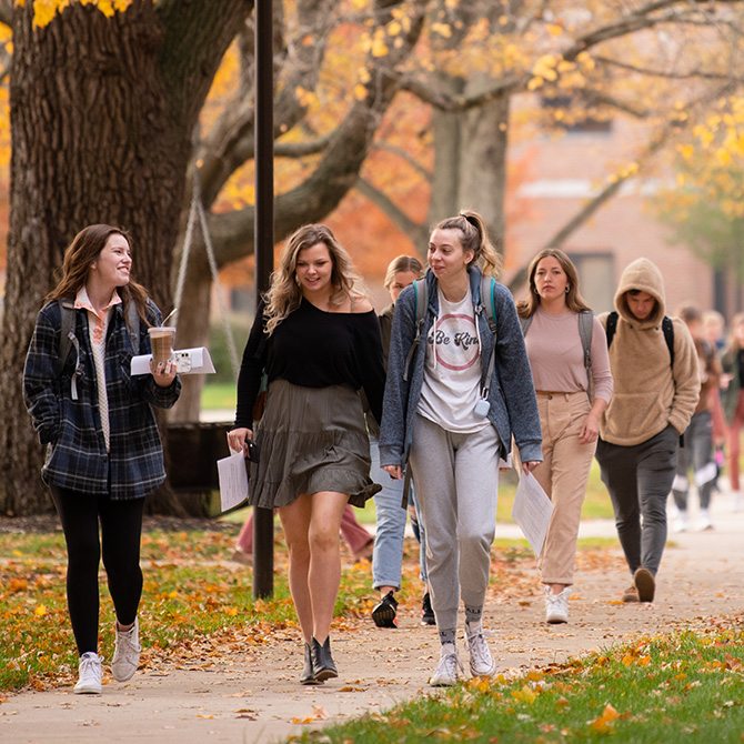 IWU campus students