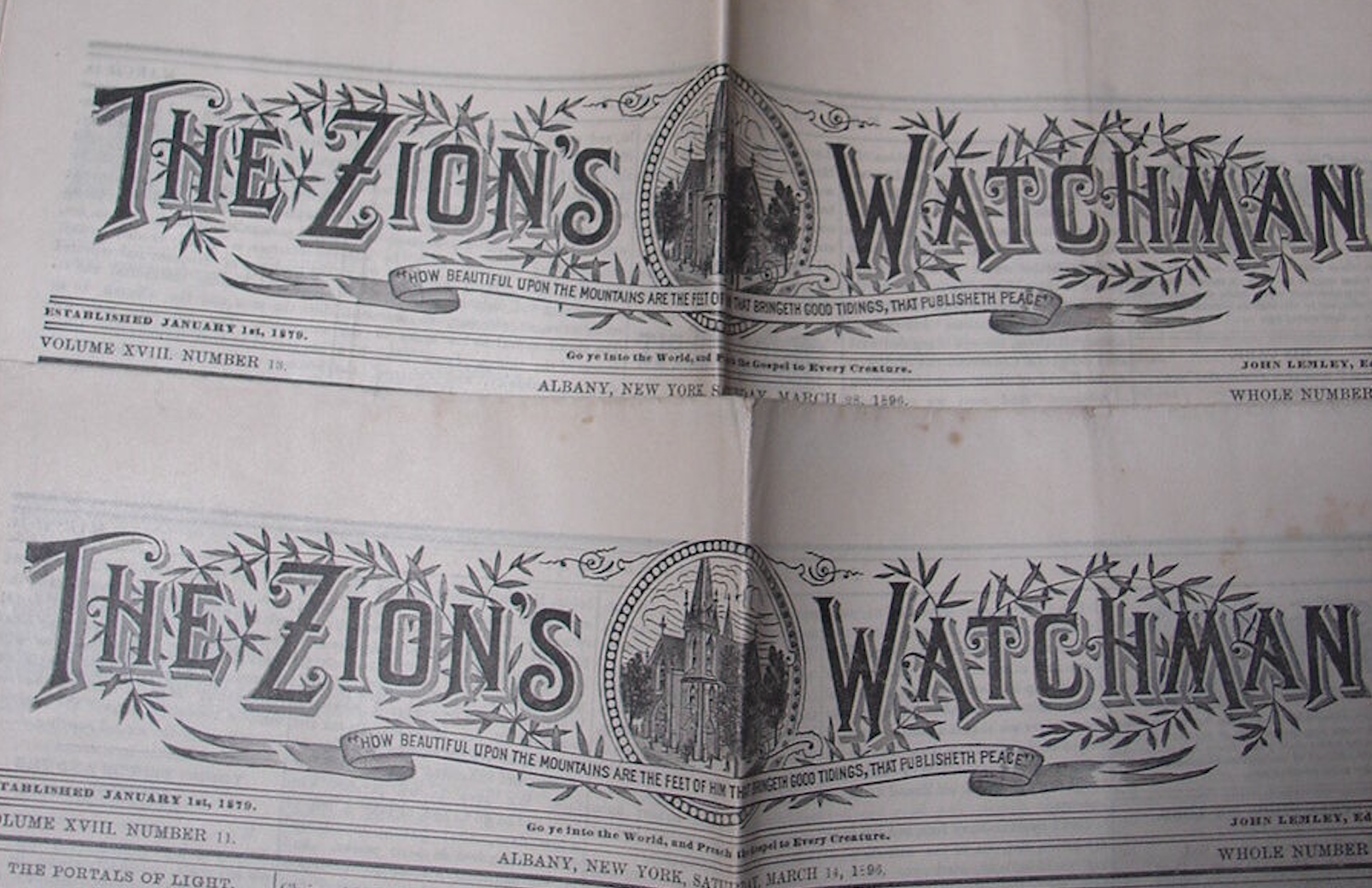 An issue of the antislavery newspaper Zion's Watchman