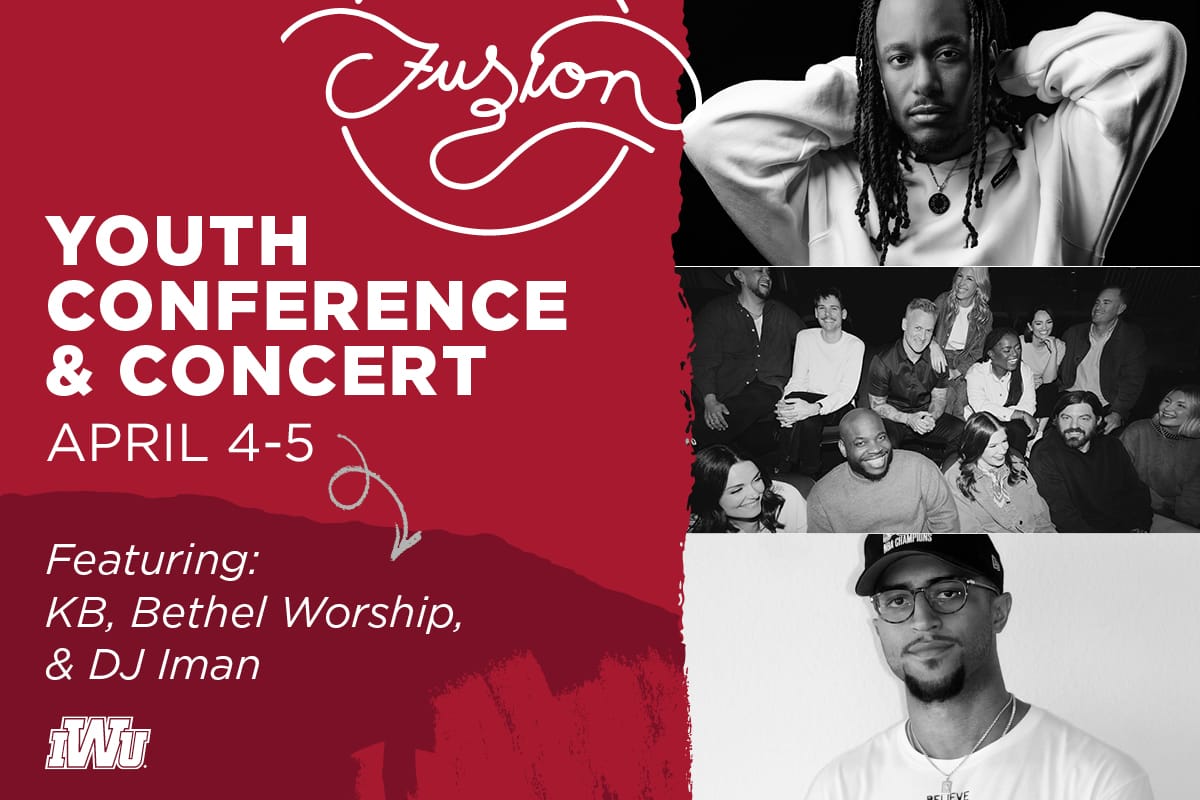 Fusion concert announcement with photos of performers