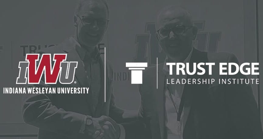 IWU logo and Trust Edge Leadership Institute logo