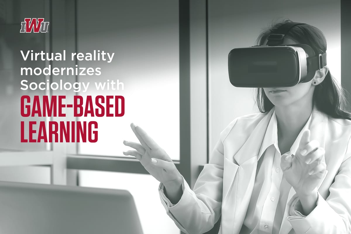 Woman with a VR headset