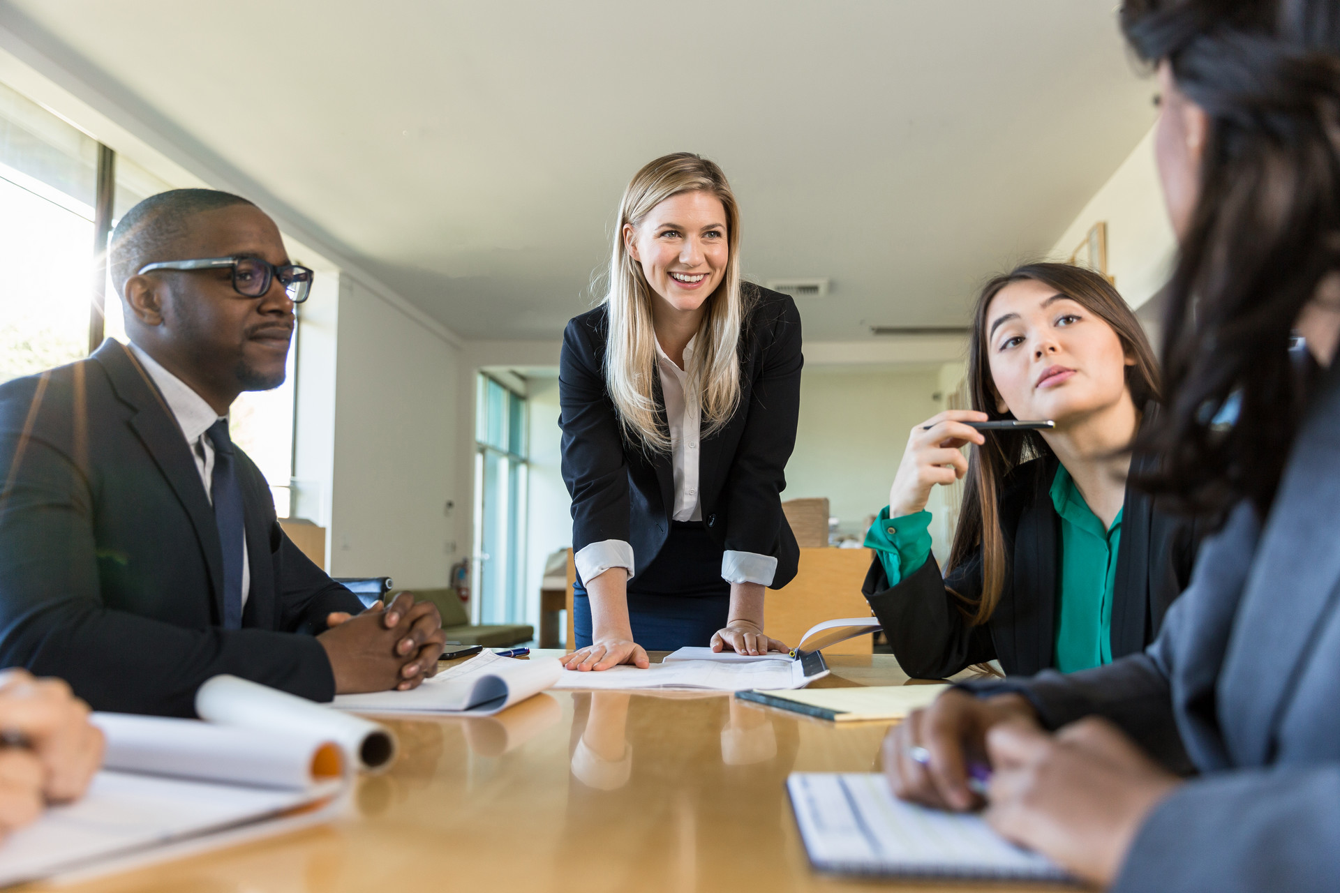 Team working around a table