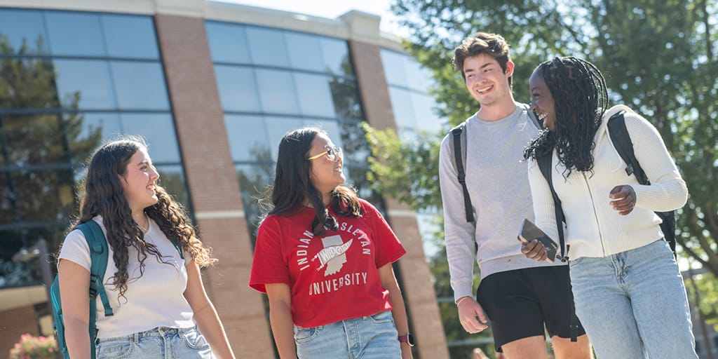 Students on IWU campus