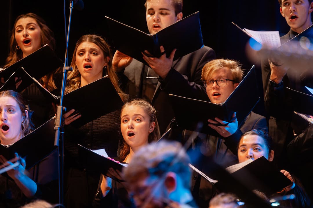 IWU chorale singing at Museum of the Bible