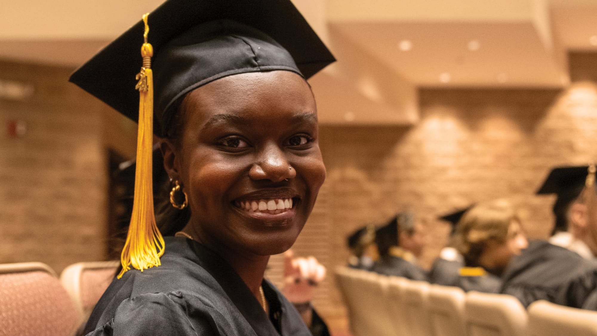 International student at IWU graduation