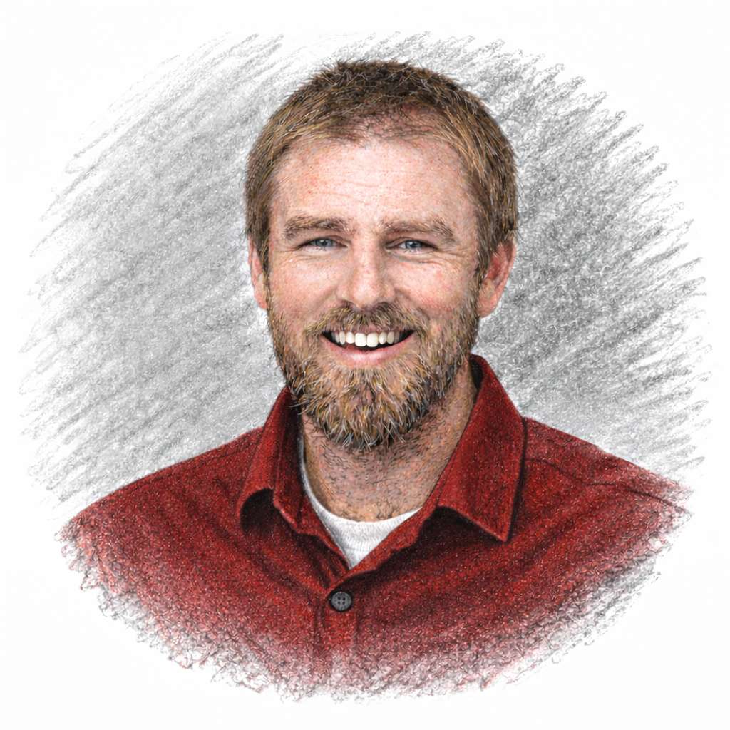 Sketched image of Jeff Tabone