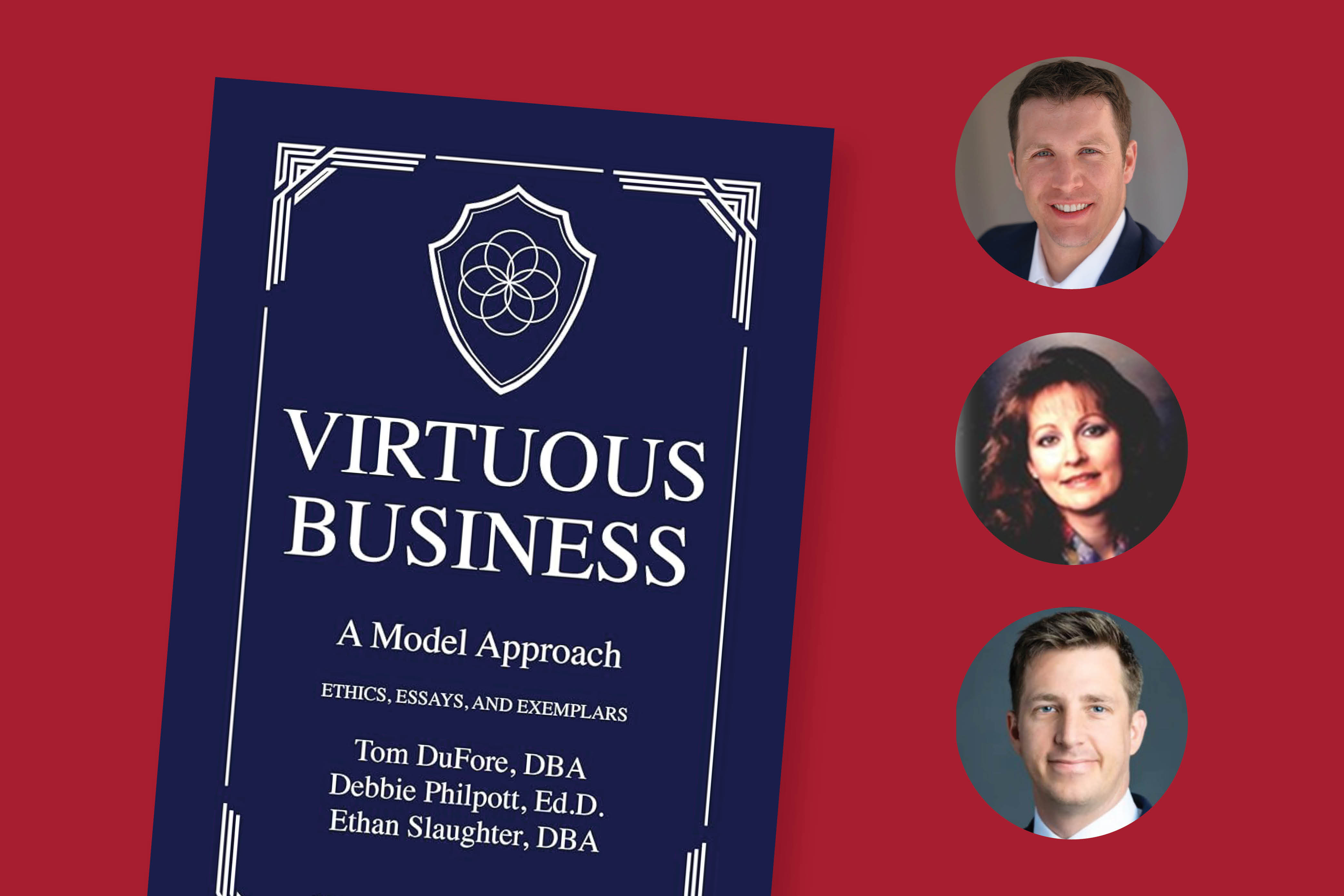 Book cover with headshots of the 3 authors