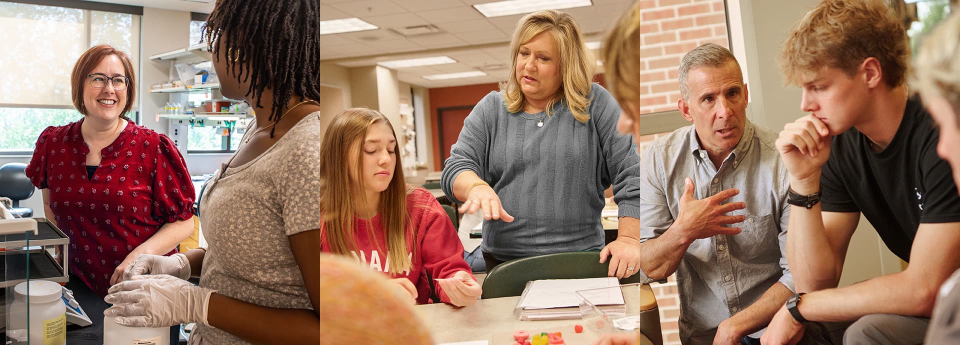 faculty working with students