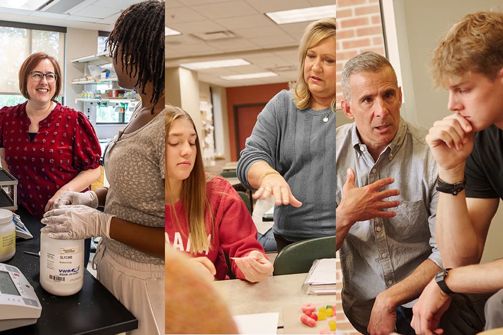faculty working with students