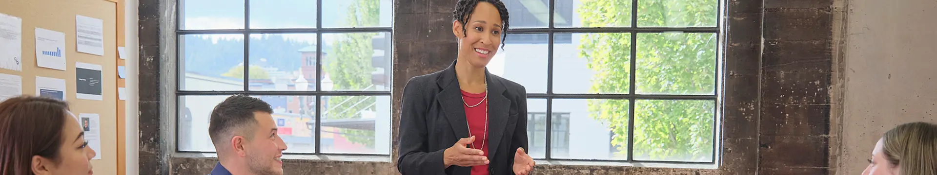 image of woman giving presentation