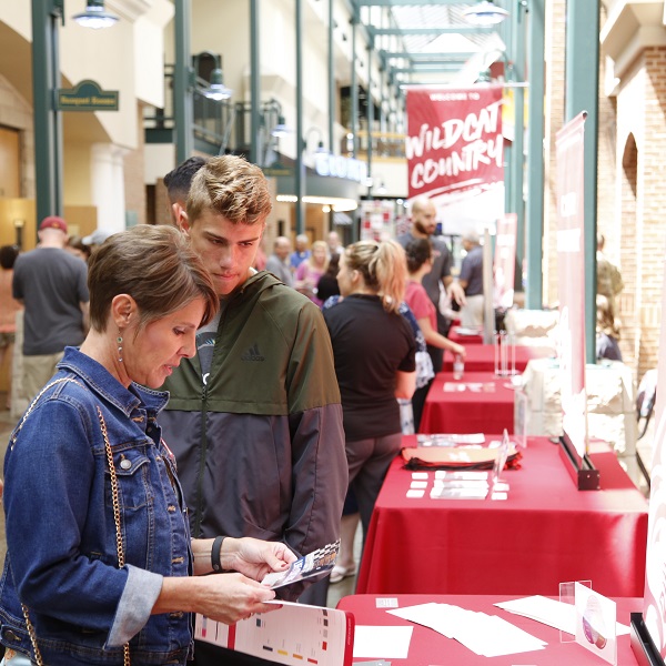Parents and high school students at an IWU campus visit event