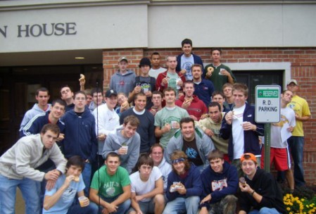 Ben and the members of Bowman House during his sophomore year