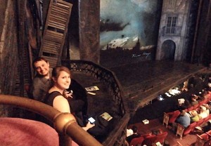 Daniel McMasters and Rebecca Roy get ready for Les Miserables