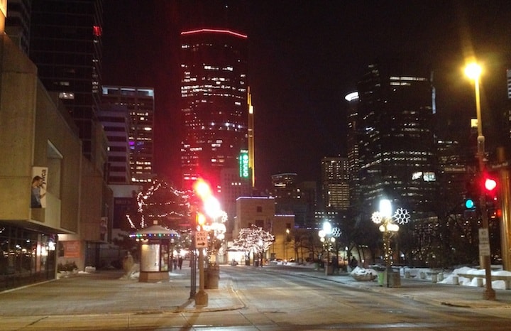 City of Minneapolis at night
