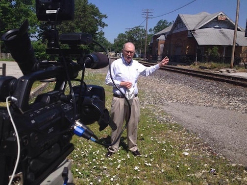 Historian Bill Munn talks about the passenger train depot on Washington Street.