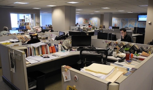 The newsroom at Catholic News Service, Washington, D.C.