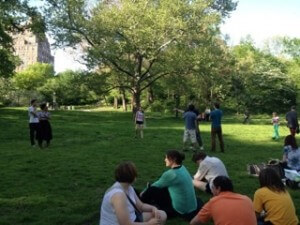 Watching Shakespeare rehearsals in Central Park