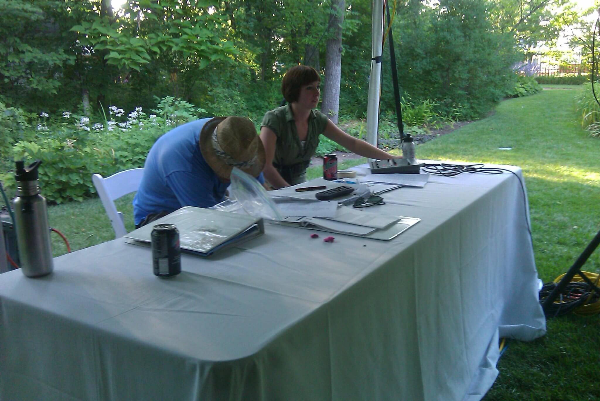 Kendra seen her stage managing the production at Faeries, Sprites, and Lights at Minnestrista in Muncie, IN.