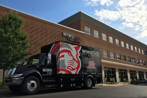 WIWU-TV Truck parked by Elder Building