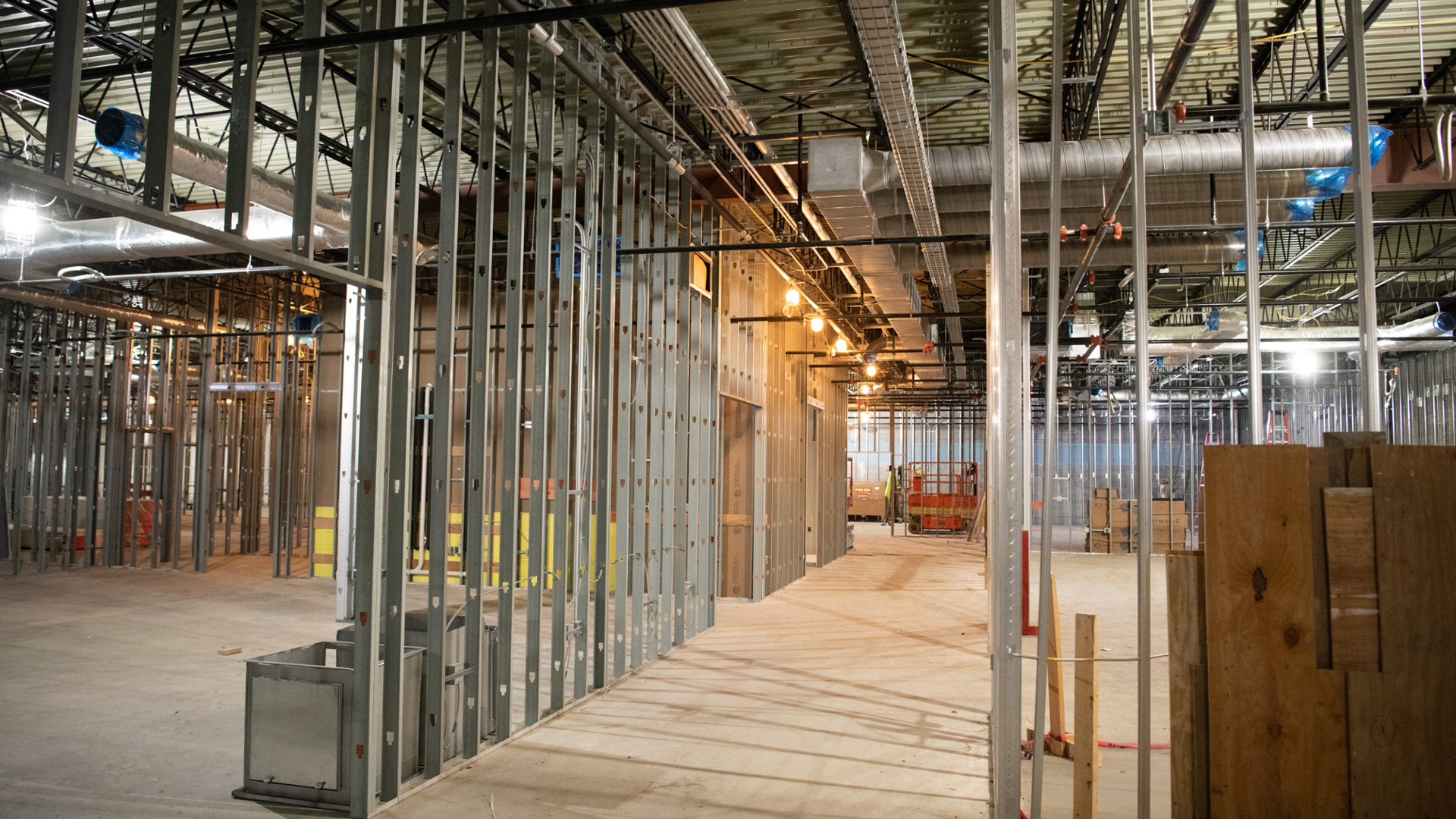 Interior of the Engineering facility in progress.