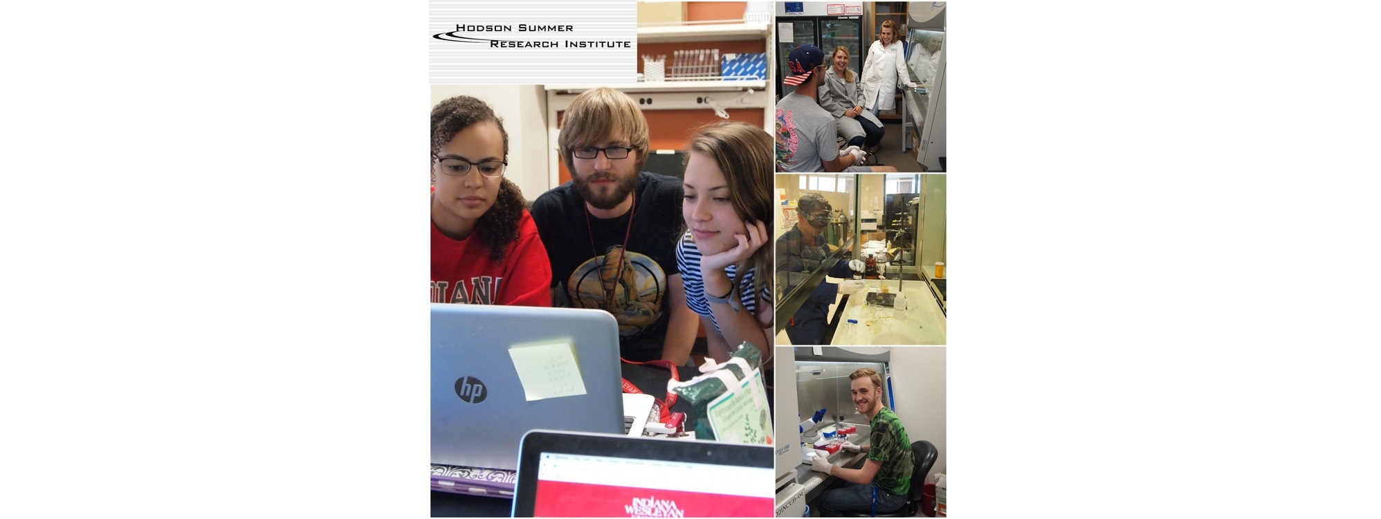 Photo collage of students during 2016 Hodson Summer Research Institute